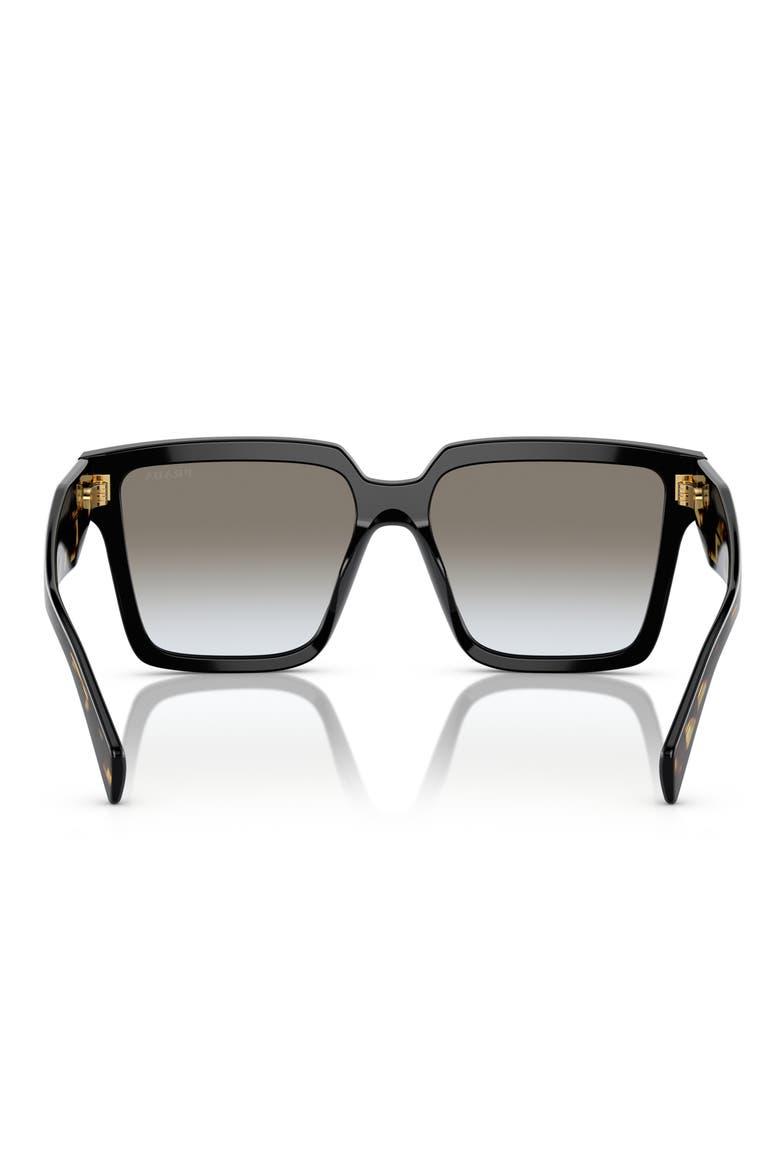 57mm Square Sunglasses, Alternate, color, BLACK