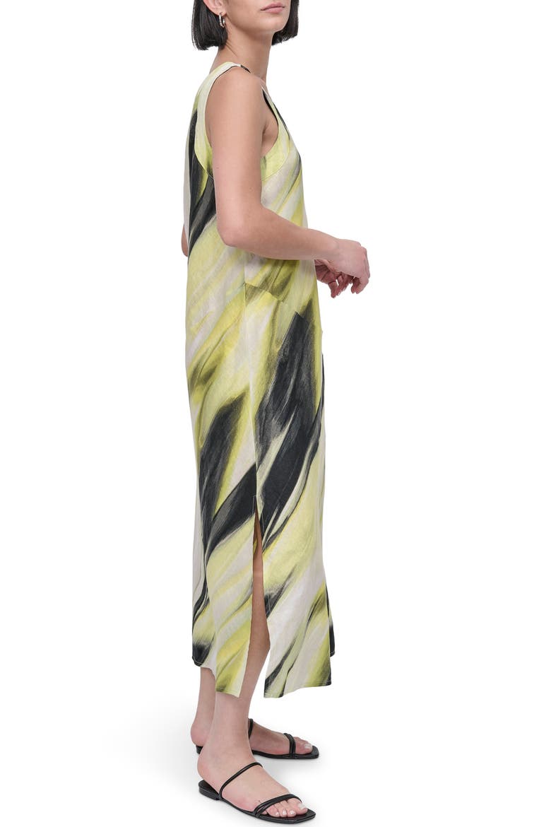 Print Panel Sleeveless Maxi Dress, Alternate, color, LINEN MULT