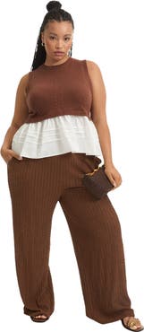 June + Vie Sleeveless Peplum Sweater