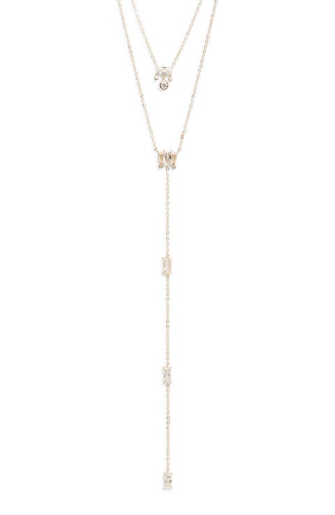 Layered Cubic Zircoina Y-Necklace
