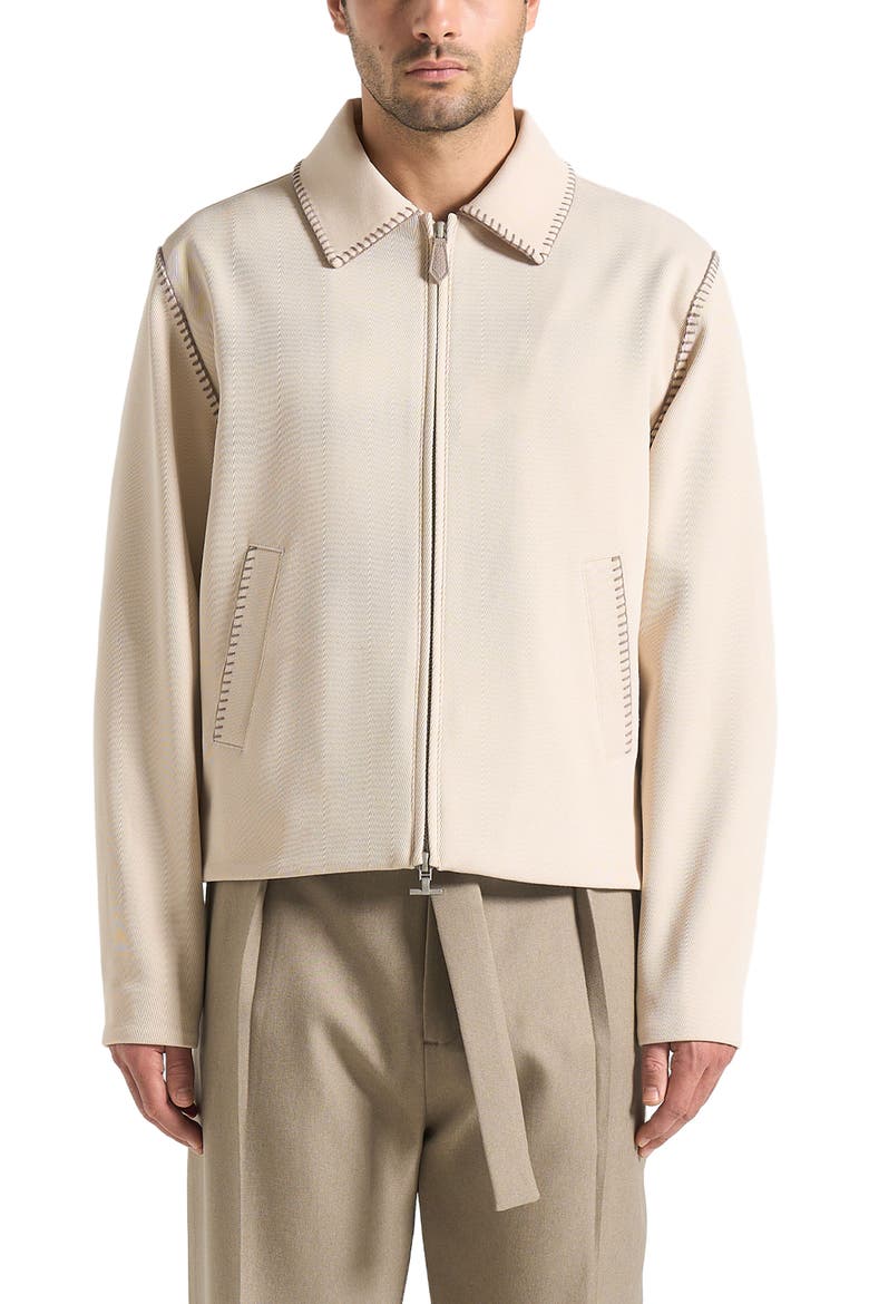 Alex Whipstitch Twill Boxy Jacket, Alternate, color, Cream