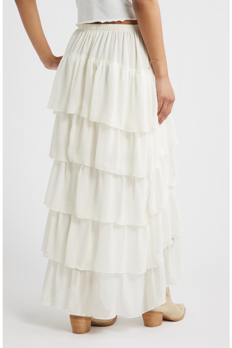 Tiered High-Low Maxi Skirt, Alternate, color, IVORY