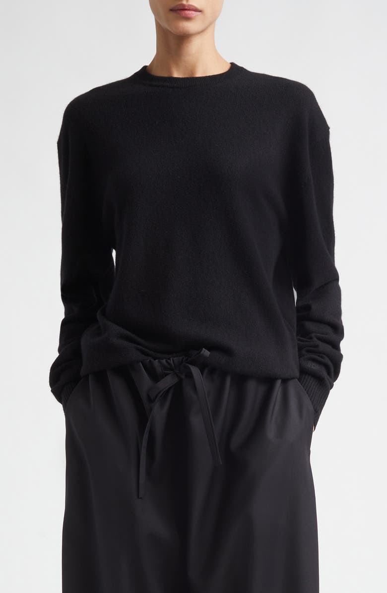 TOTEME Classic Cashmere Crewneck Sweater, Main, color, Black