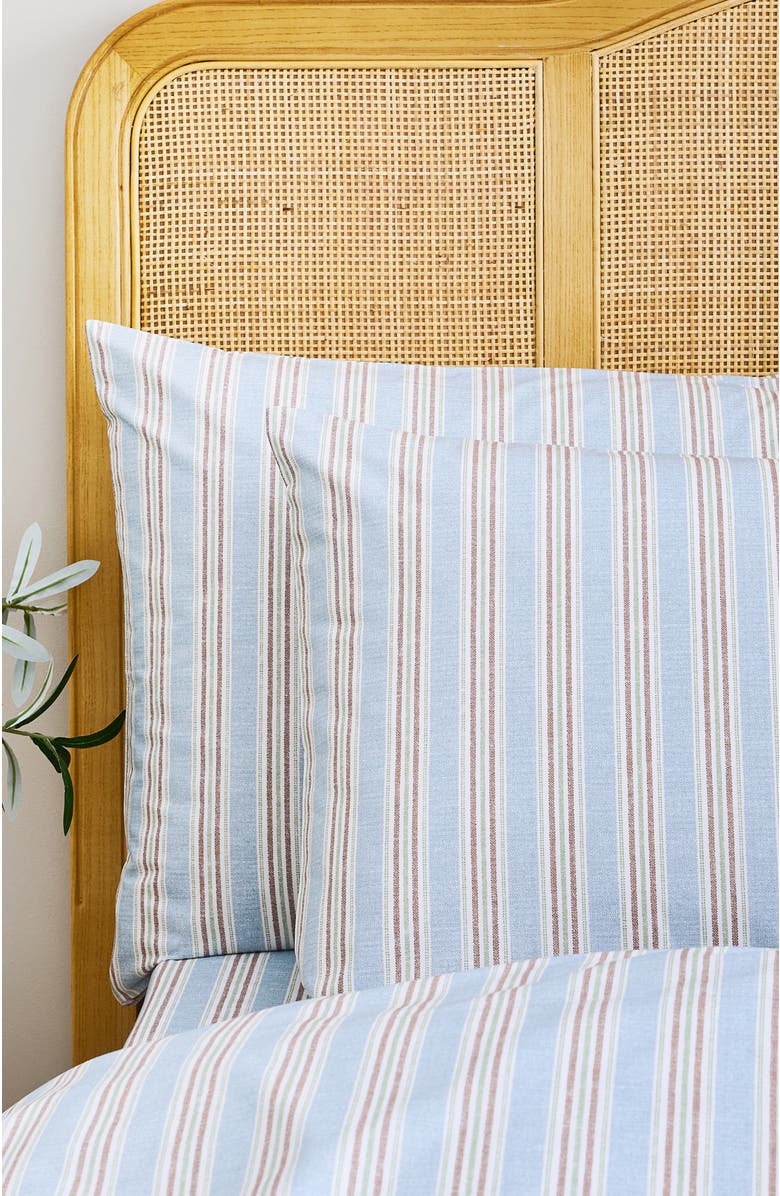 CHRISTY Calder Stripe Cotton Percale Pillow Sham Pairs, Alternate, color, Blue