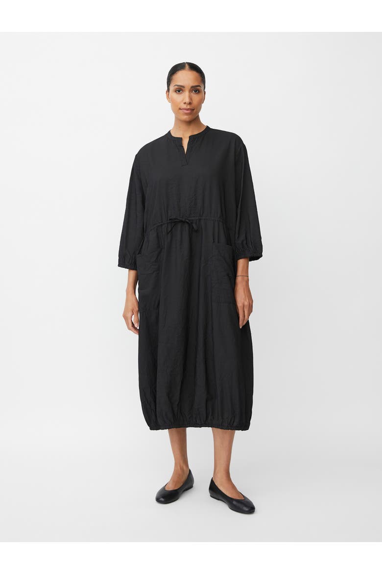 MaNymosa 3/4 Sleeve Loose Fit Midi Dress, Main, color, Black