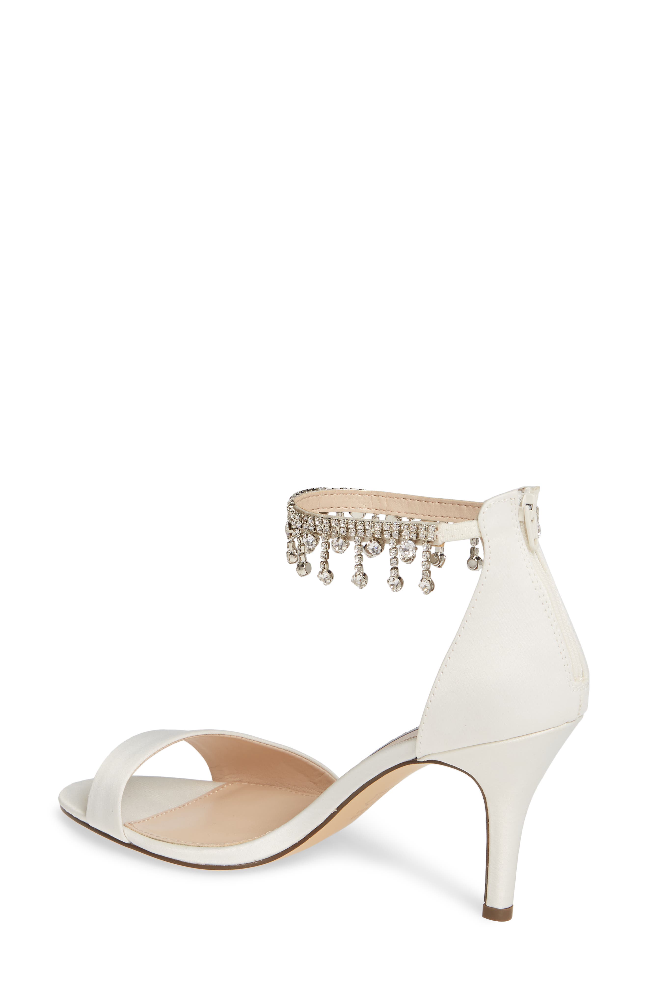 Vera Embellished Ankle Strap Sandal, Alternate, color, IVORY SATIN
