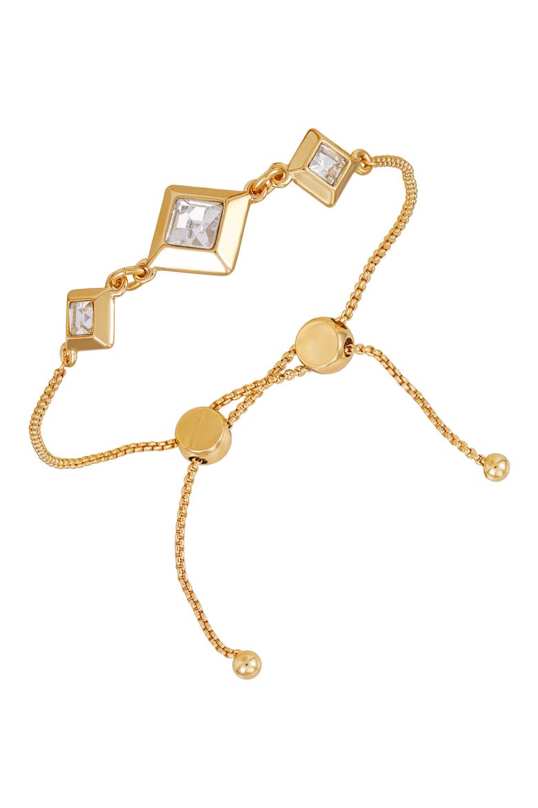 Geometric Crystal Slider Bracelet, Main, color, GOLD TONE