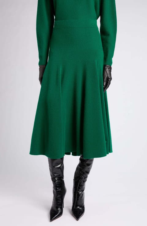 Cashmere Flare Maxi Skirt