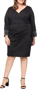 Alex Evenings Embellished Scuba Crepe Cocktail Dress