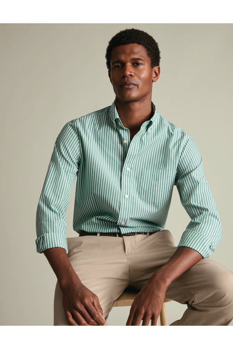 Stretch Washed Poplin Shirt, Main, color, Light Green