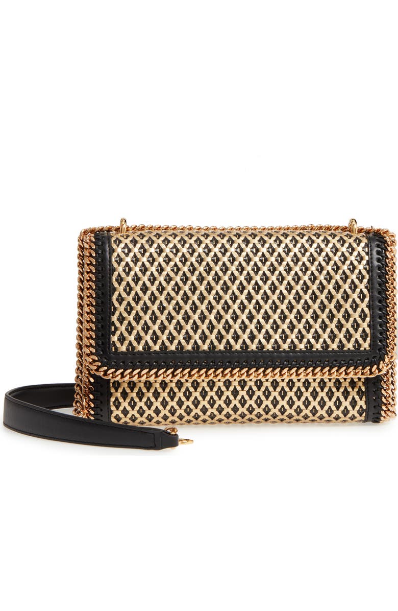 Stella McCartney Woven Faux Leather Flap Shoulder Bag, Main, color,