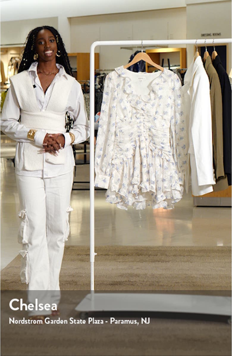 Jayleen Floral Embroidery Long Sleeve Minidress, sales video thumbnail