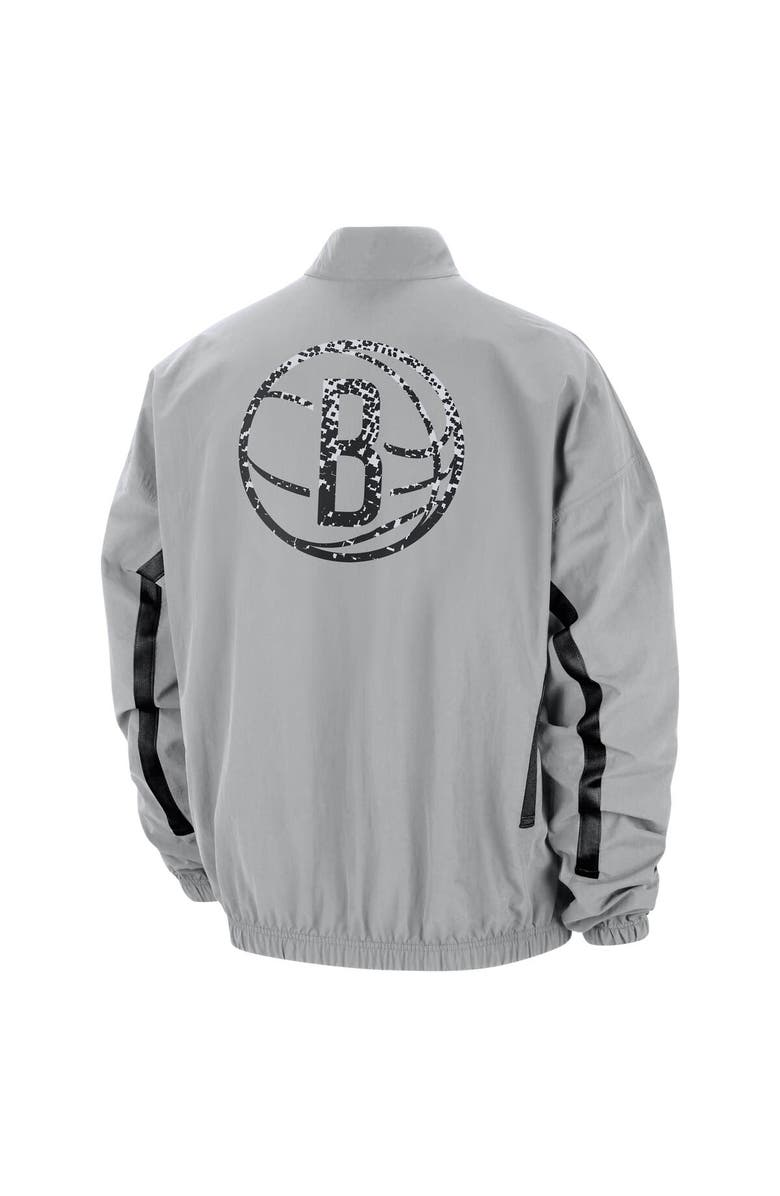 Nike Men's Nike Silver Brooklyn Nets Courtside Vintage Warmup Full-Zip Jacket, Alternate, color, Silver