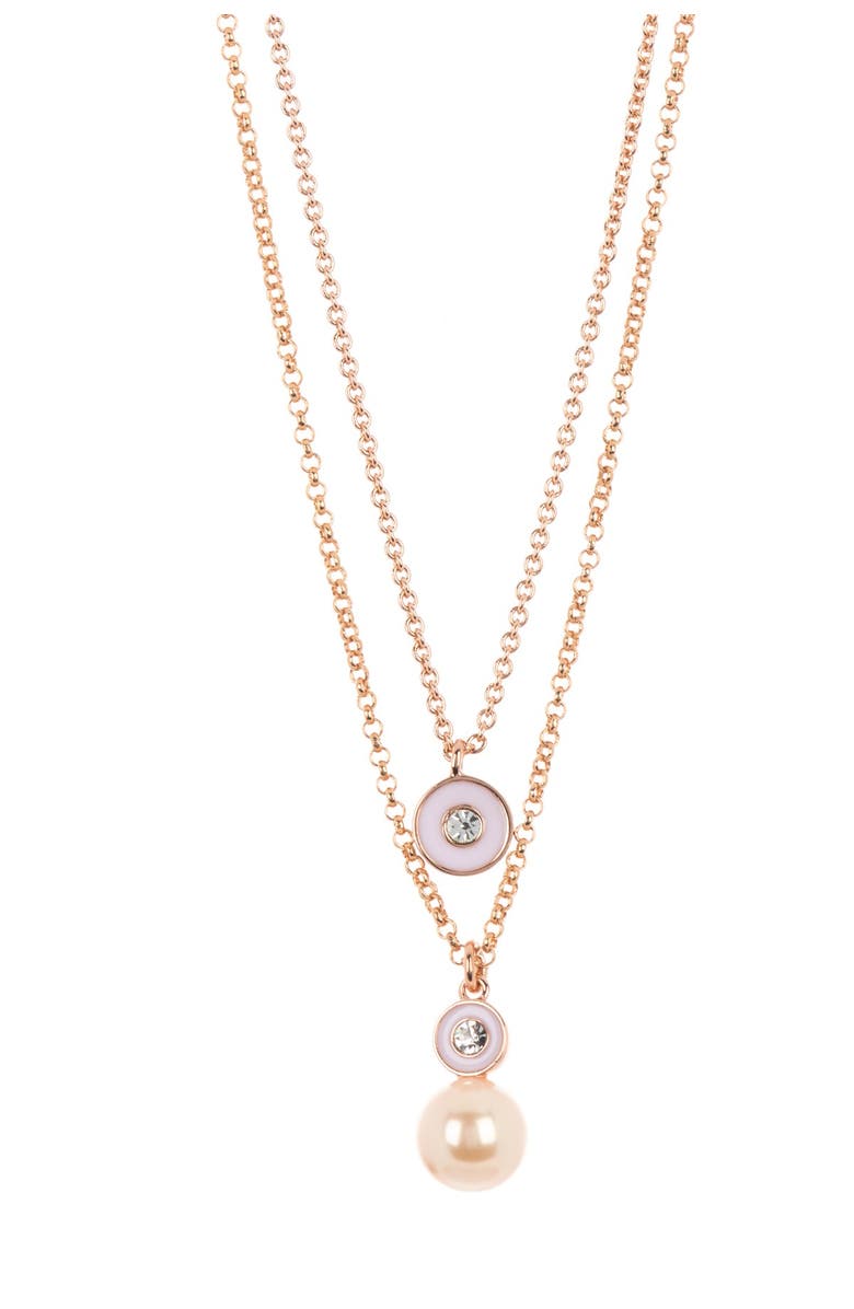Kate Spade New York double pendant layered necklace, Main, color,