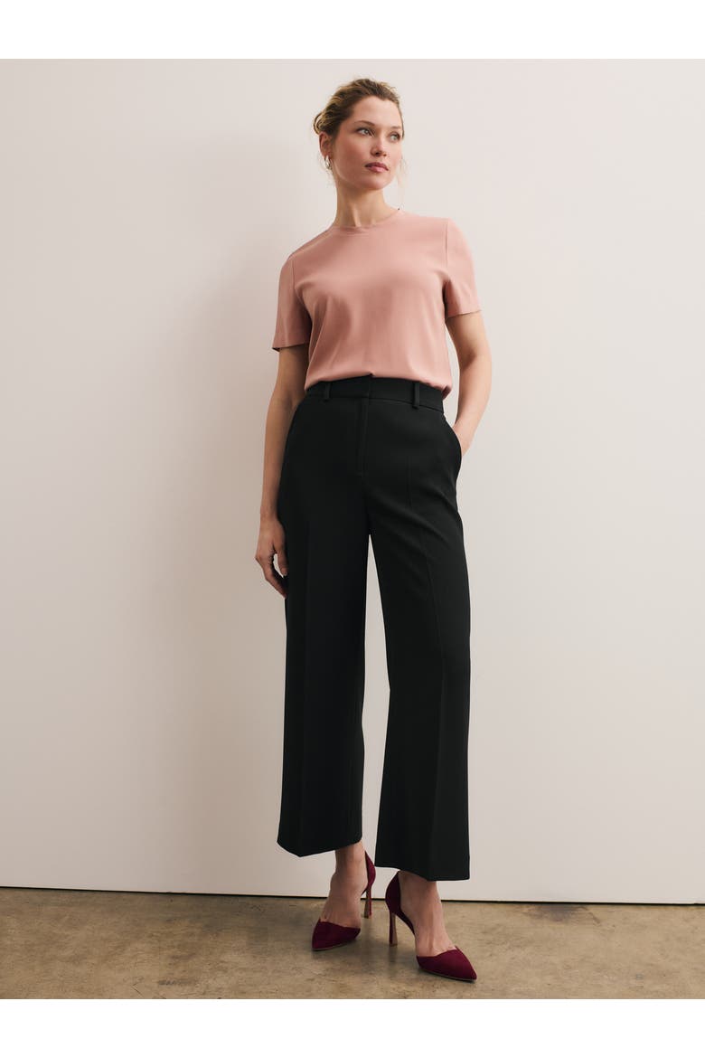 Clever Crepe Adelaide Cropped Pants, Alternate, color, Black