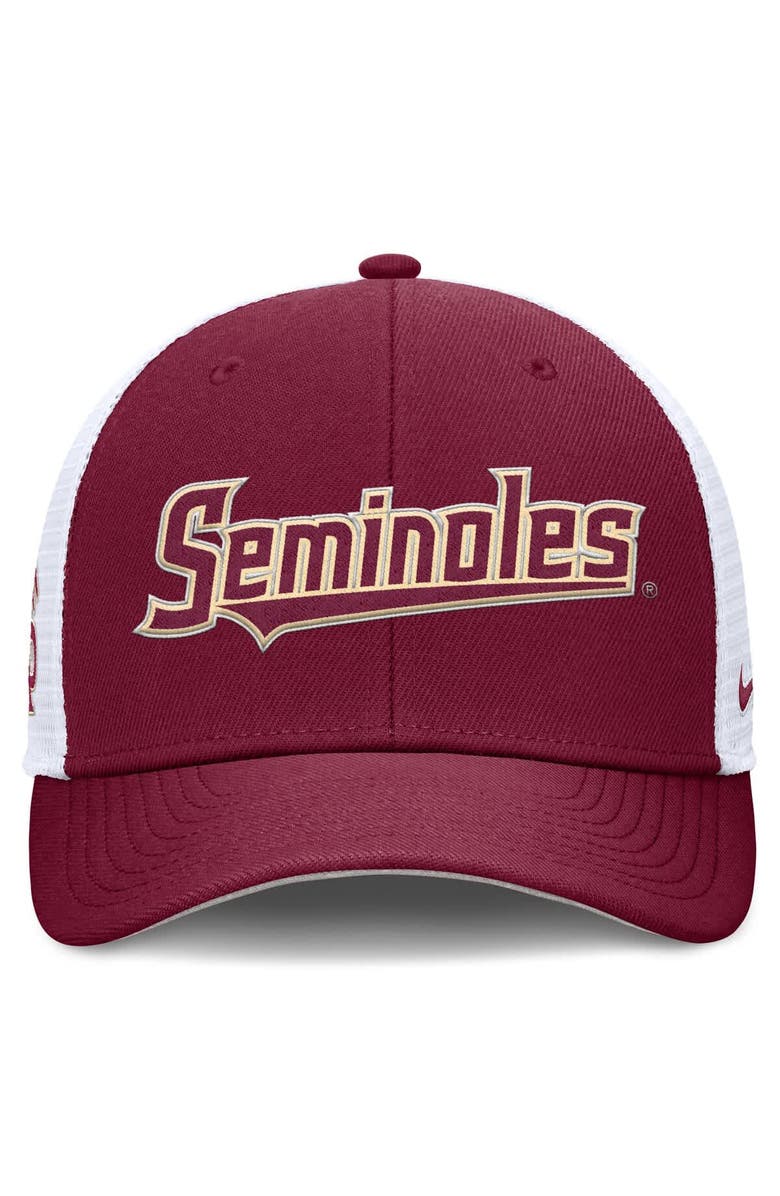 Nike Men's Nike Garnet Florida State Seminoles 2025 Dugout Coaches Rise Performance Trucker Adjustable Hat, Alternate, color, 