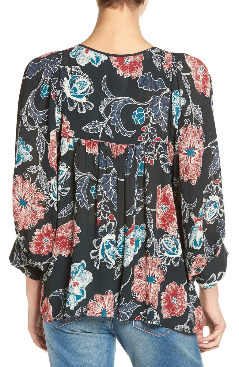 ASTR the Label ASTR 'Esther' Floral Print Peasant Blouse, Alternate, color,