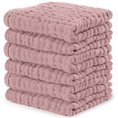 Comfy Cubs Muslin Washcloths In Pink