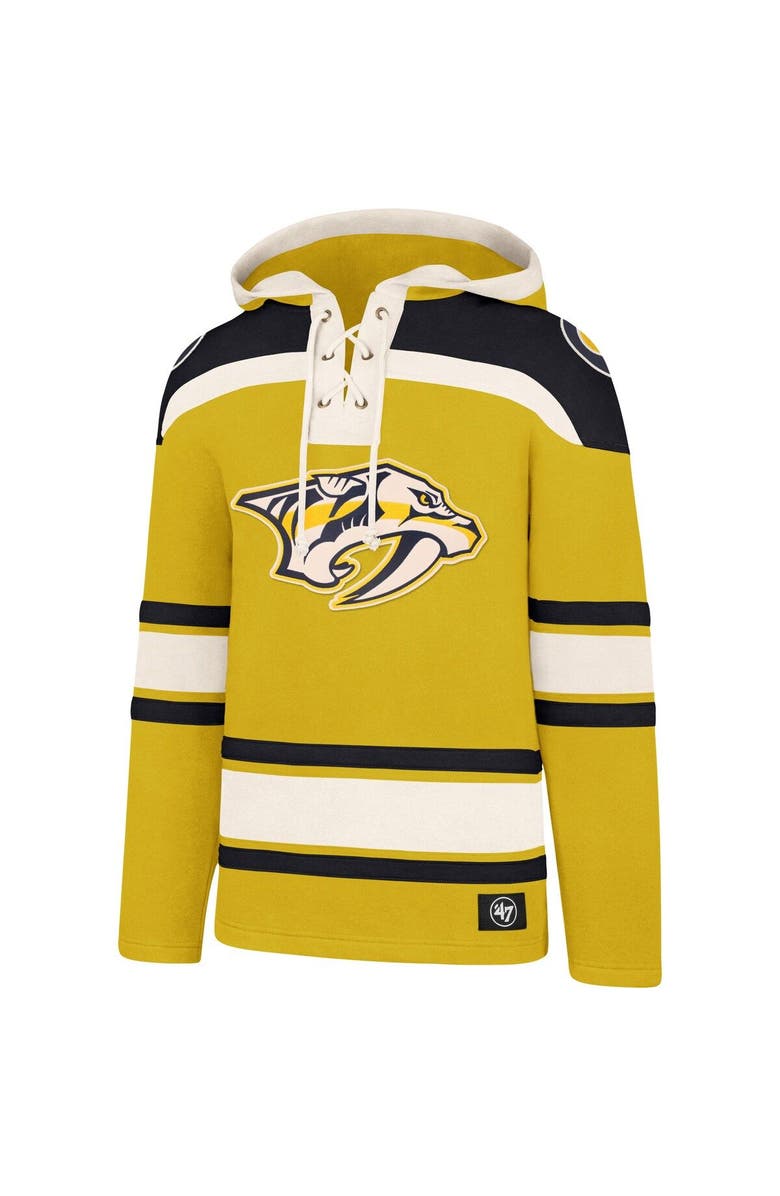 '47 Men's '47 Gold Nashville Predators Superior Lacer Pullover Hoodie, Alternate, color, Gold