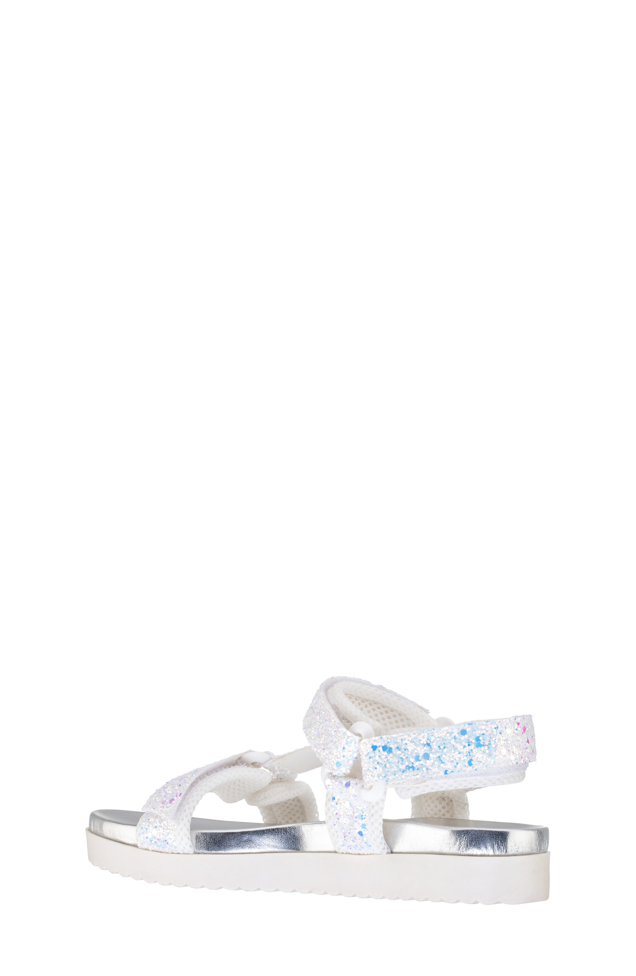 Nina Kids' Anjelita Sandal, Alternate, color, White Chunky Glitter