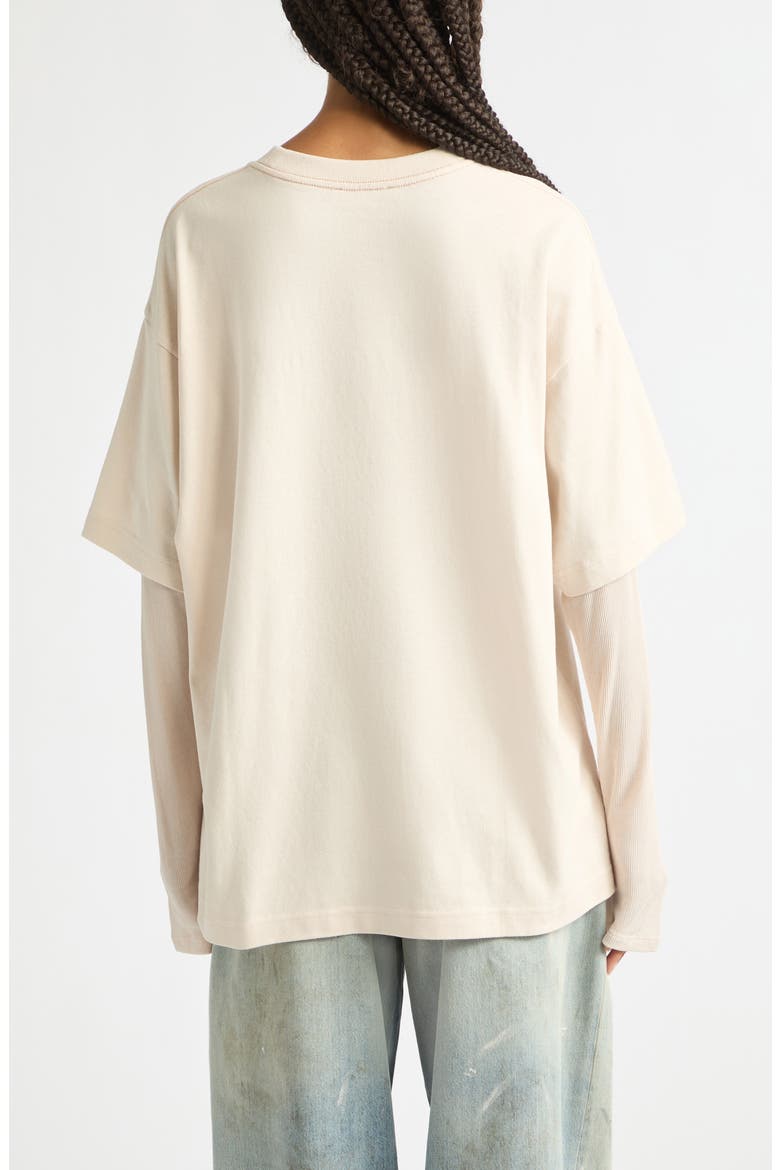 Edra Book Cover Oversize Layered Graphic T-Shirt, Alternate, color, WARM BEIGE