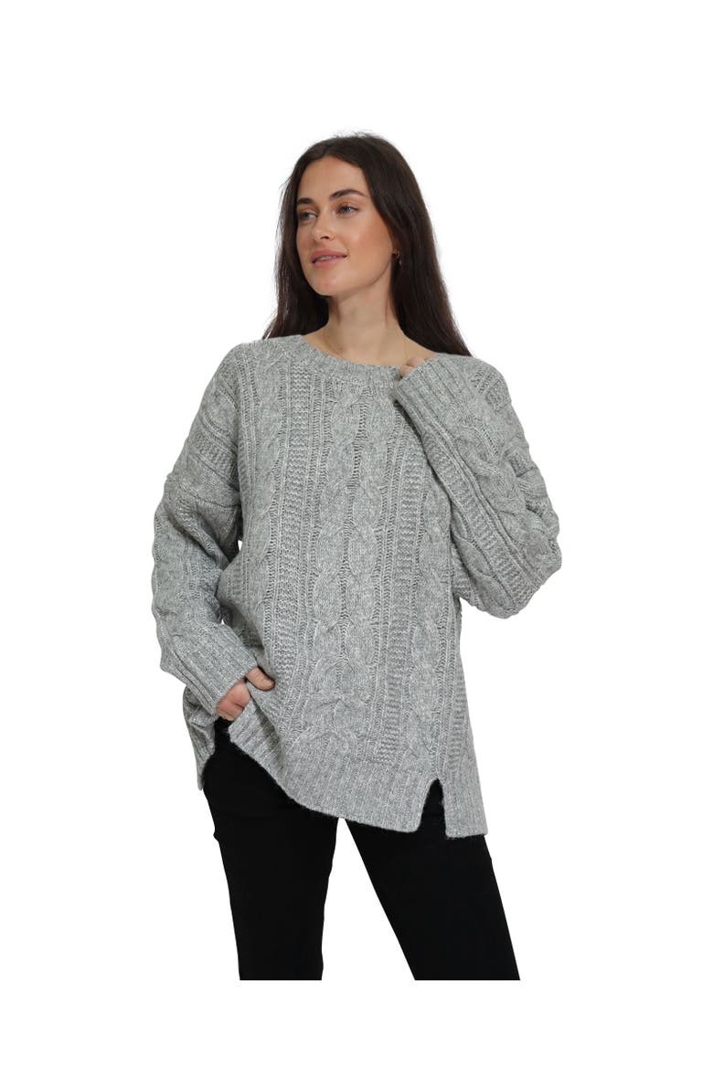 Perfect Me Oversized Crew Sweater, Main, color, Grey