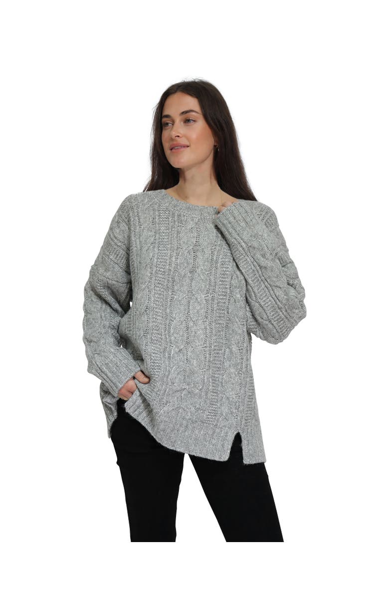Belle & Bloom Perfect Me Oversized Crew Sweater, Main, color, Grey