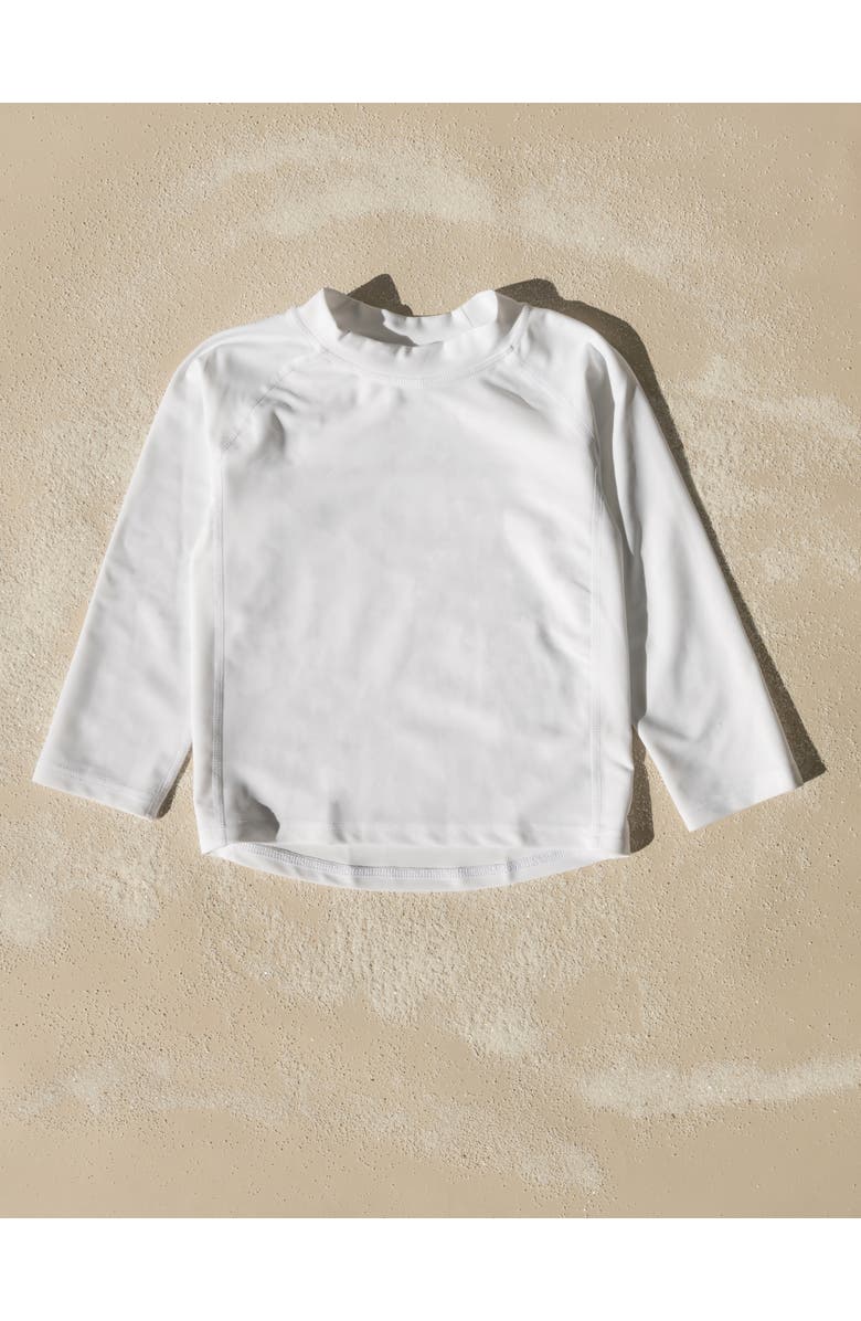 Leveret Kids Long Sleeve Rash Guard, UPF 50+ Swim Shirt, Alternate, color, White