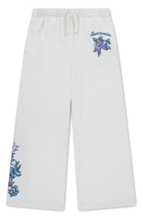Kids' Floral Baggy Fleece Pants