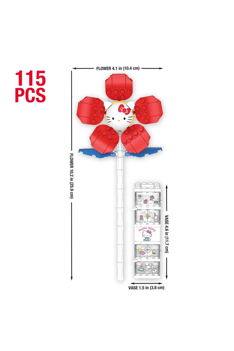 Hello Kitty Flower & Vase Building Set, Alternate, color, Red