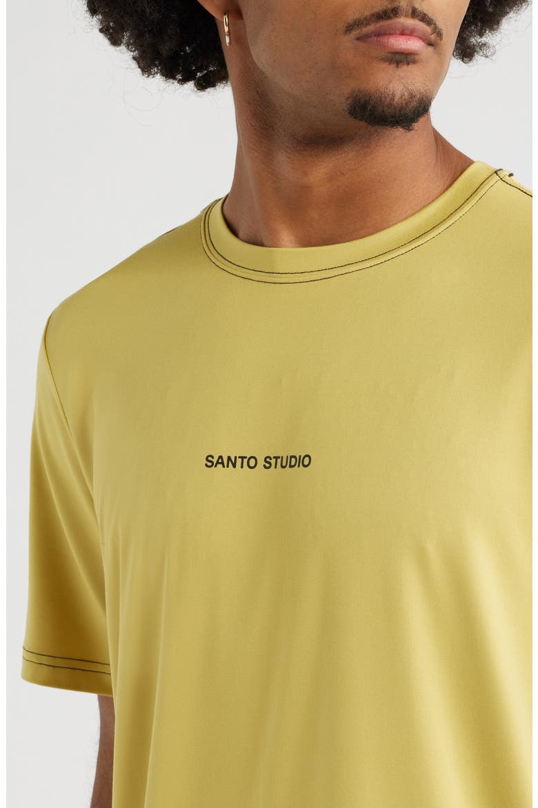 Tempo Wordmark Tech Graphic T-Shirt, Alternate, color, GOLD