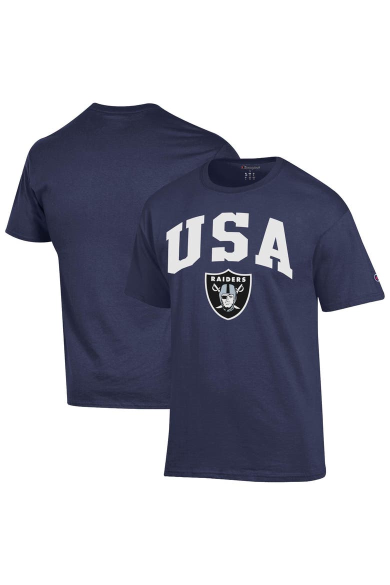 Men's Champion Navy Las Vegas Raiders Americana T-Shirt, Main, color, Navy