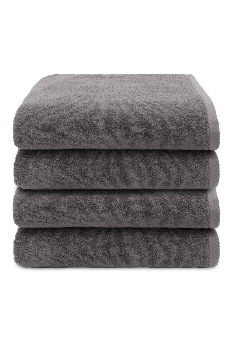 3-Pack Ediree Cotton Bath Towel Set, Alternate, color, CHARCOAL