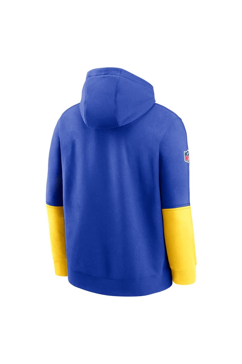 Men's Nike Royal Los Angeles Rams 2024 Sideline Club Pullover Hoodie, Alternate, color, Royal