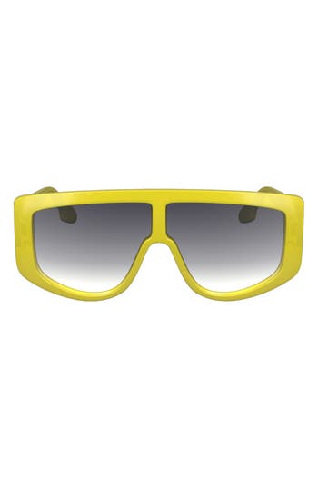 Victoria Beckham Denim 61mm Tea Cup Shield Sunglasses In Green