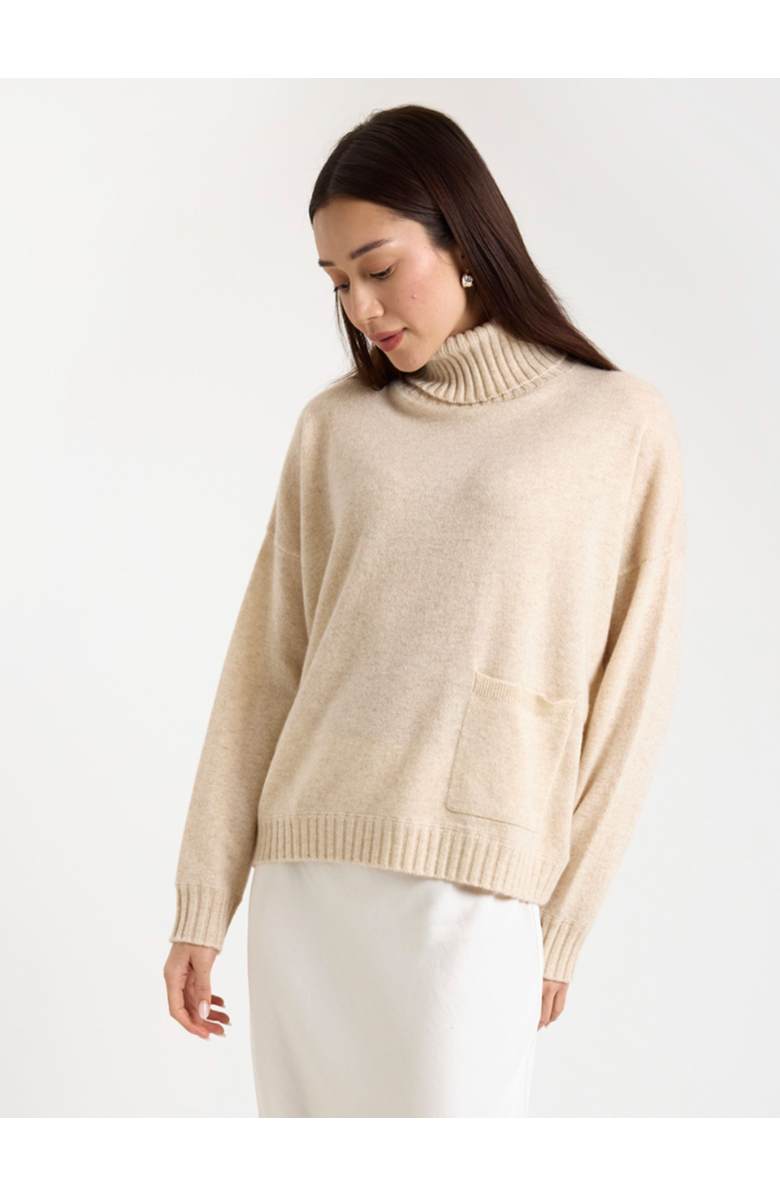 Brodie Pure Cashmere Pippin Roll Neck  100% Cashmere Sweater, Main, color, Cygnet