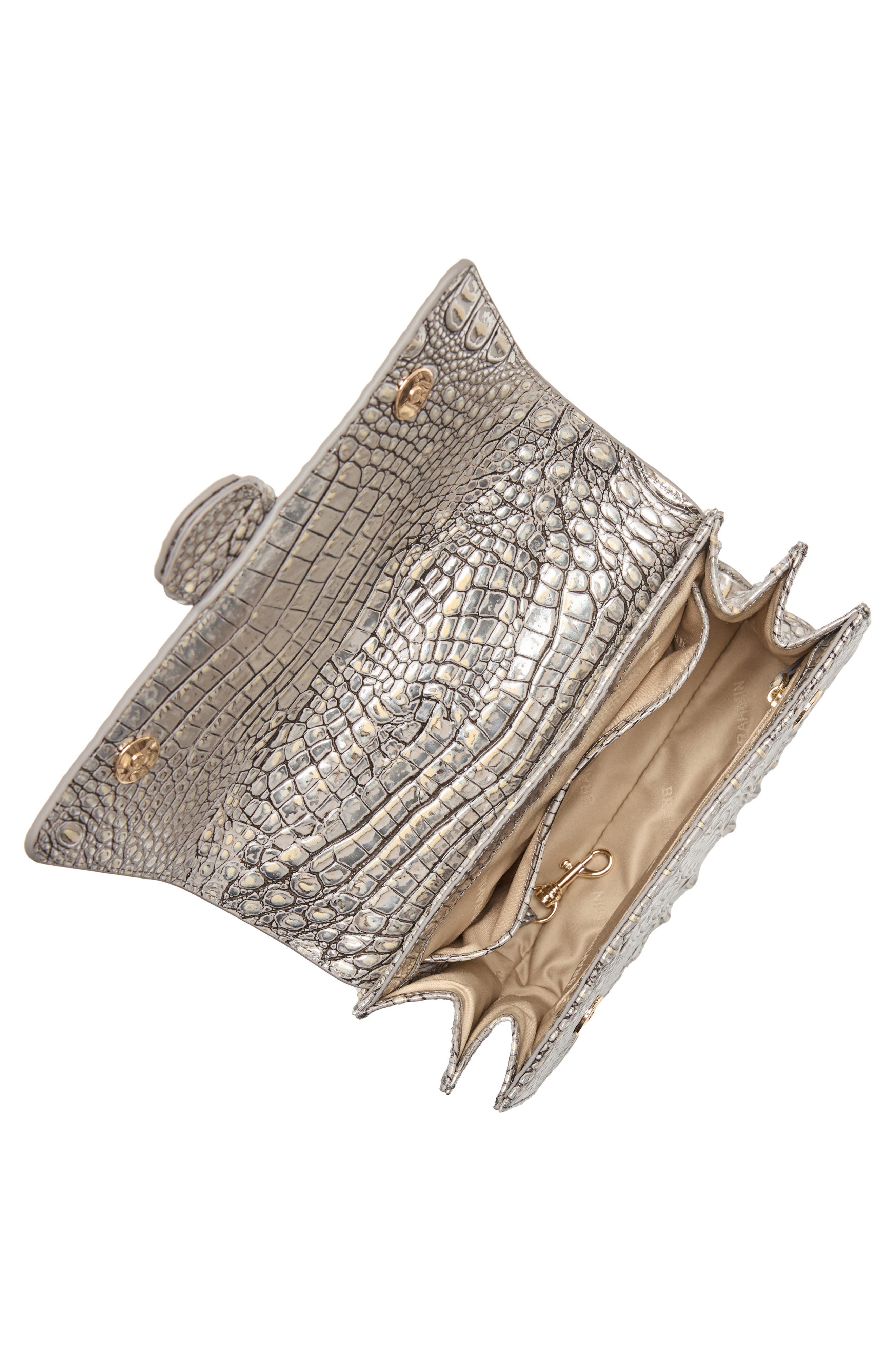Brahmin Hallie Small Croc Embossed Leather Top Handle Bag, Alternate, color, 