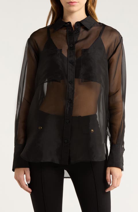 The Silk Organza Button-Up Shirt