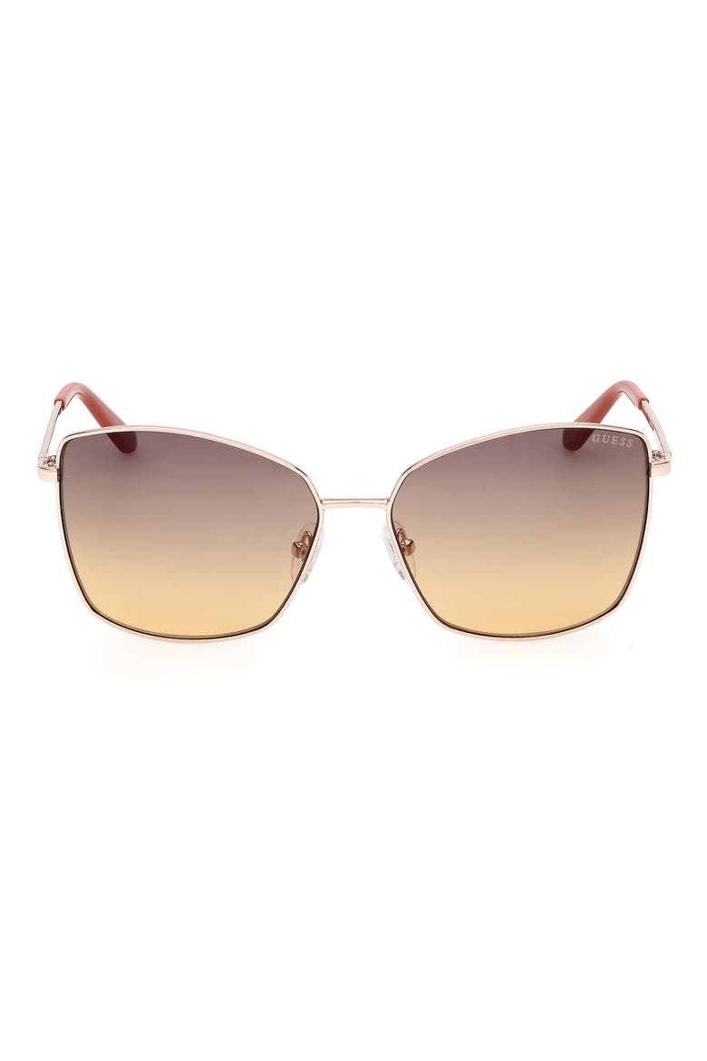 59mm Square Sunglasses, Main, color, GOLD / GRADIENT BROWN