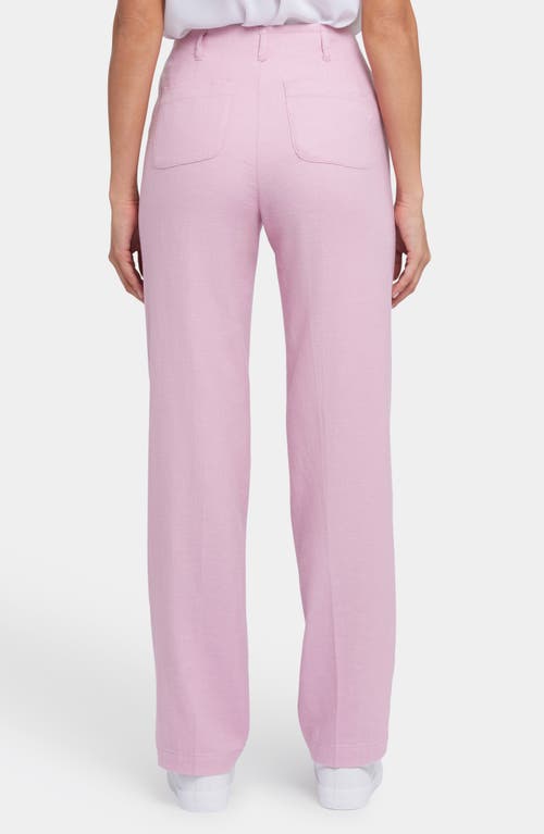 Nydj Marilyn Linen Blend Trousers In Pink Nectar