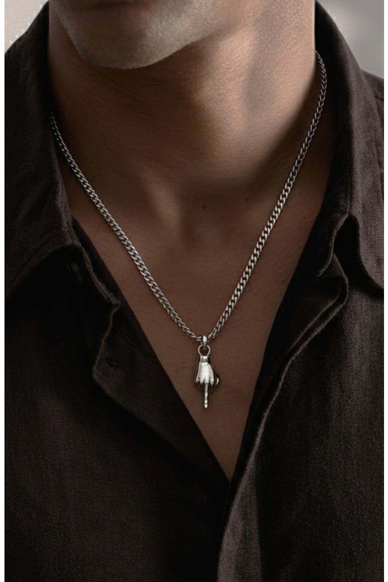 Attitude Necklace in Silver, Alternate, color, Silver