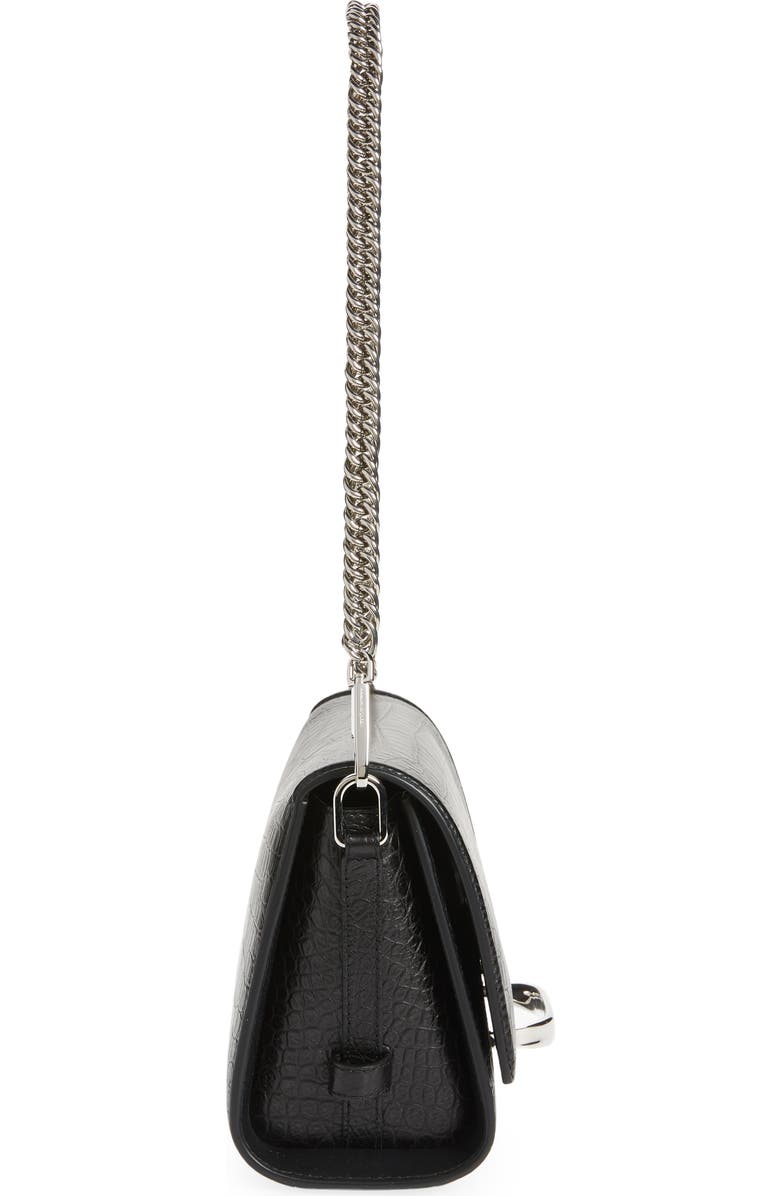 McQueen Alexander McQueen The Story Croc Embossed Leather Shoulder Bag, Alternate, color,