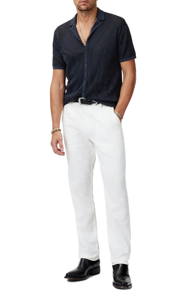 John Varvatos Holt Hand Drawing Jaguar Knit Camp Shirt, Alternate, color, 