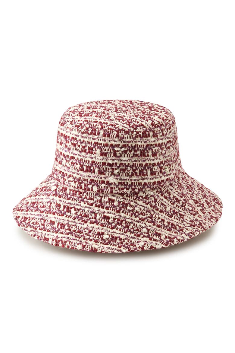 Taliah Tweed Bucket Hat, Main, color, CRANBERRY