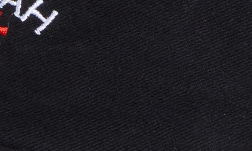 Noah Logo Embroidered Cotton Moleskin 6-panel Adjustable Baseball Cap In Black