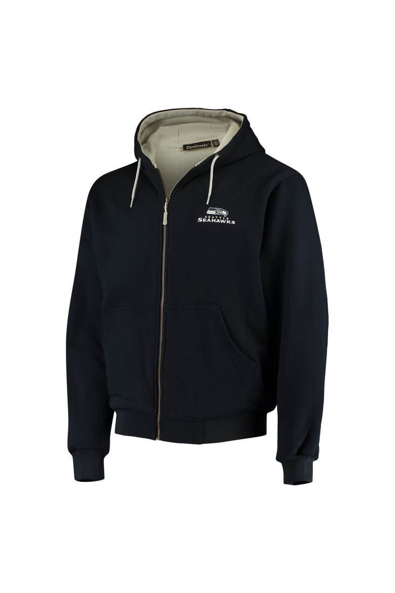 Men's Dunbrooke Navy Seattle Seahawks Craftsman Thermal-Lined Full-Zip Hoodie, Alternate, color, Navy