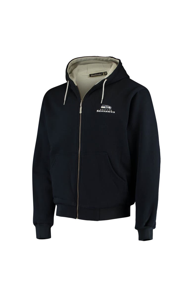 DUNBROOKE Men's Dunbrooke Navy Seattle Seahawks Craftsman Thermal-Lined Full-Zip Hoodie, Alternate, color, 