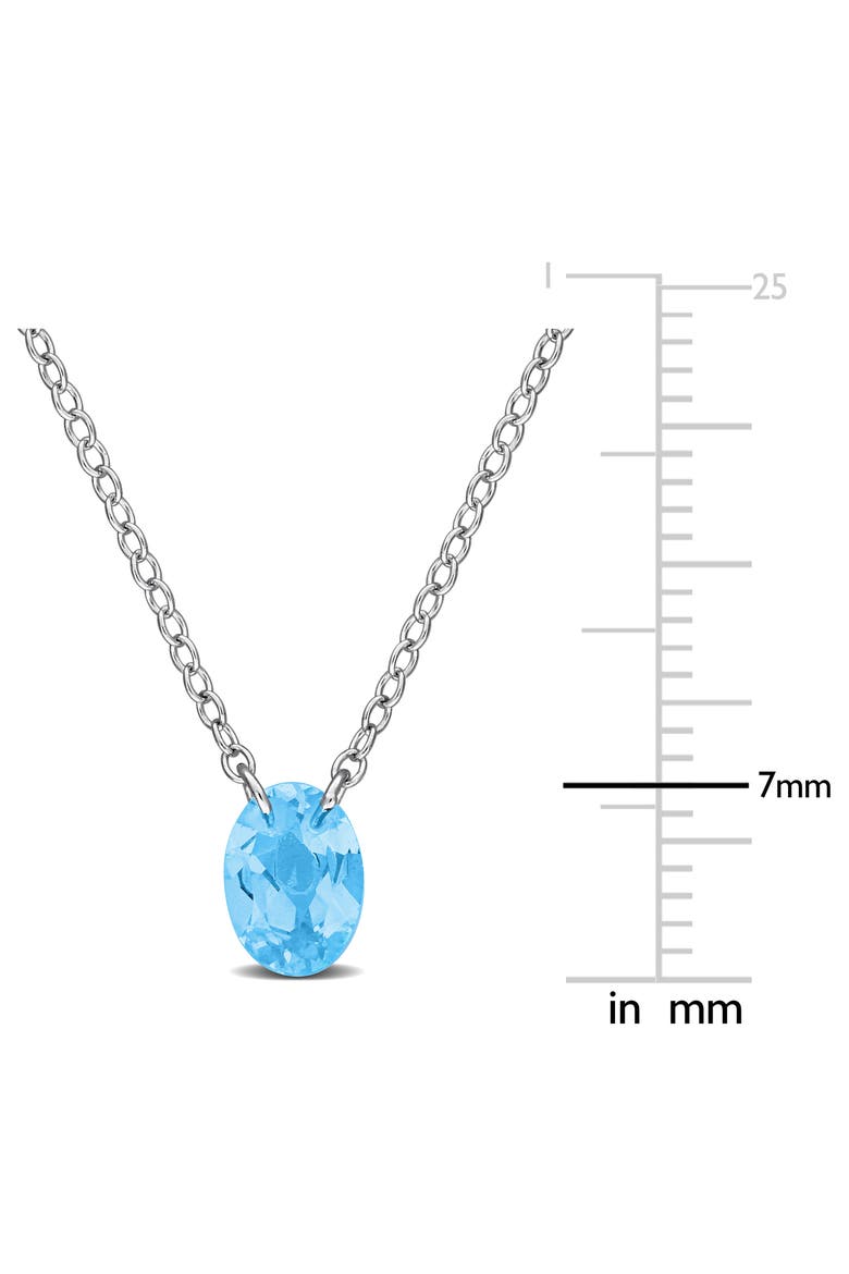 Oval Swiss Blue Topaz Pendant Necklace, Alternate, color, BLUE