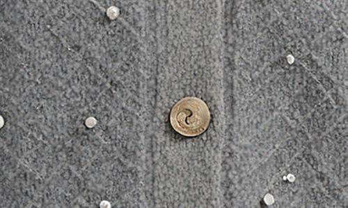 Lush Embellished Cardigan Sweater In Gray