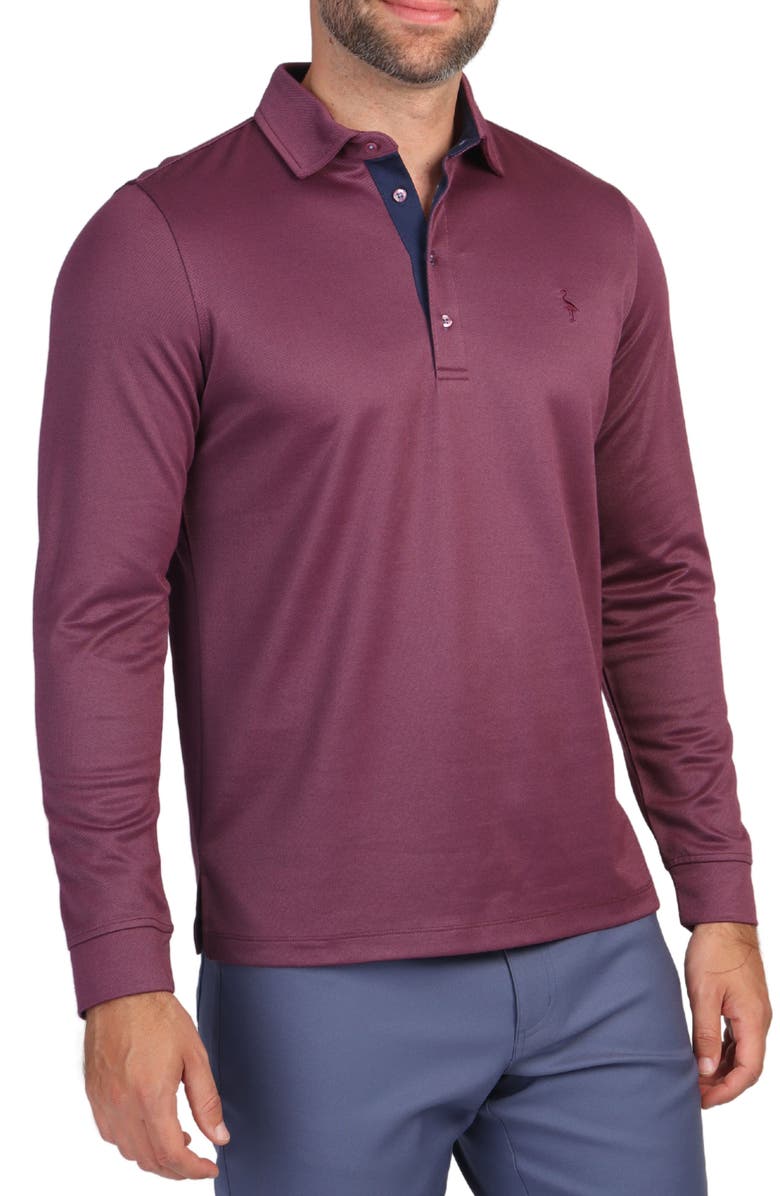TailorByrd Long Sleeve Modal Polo, Main, color, Aubergine